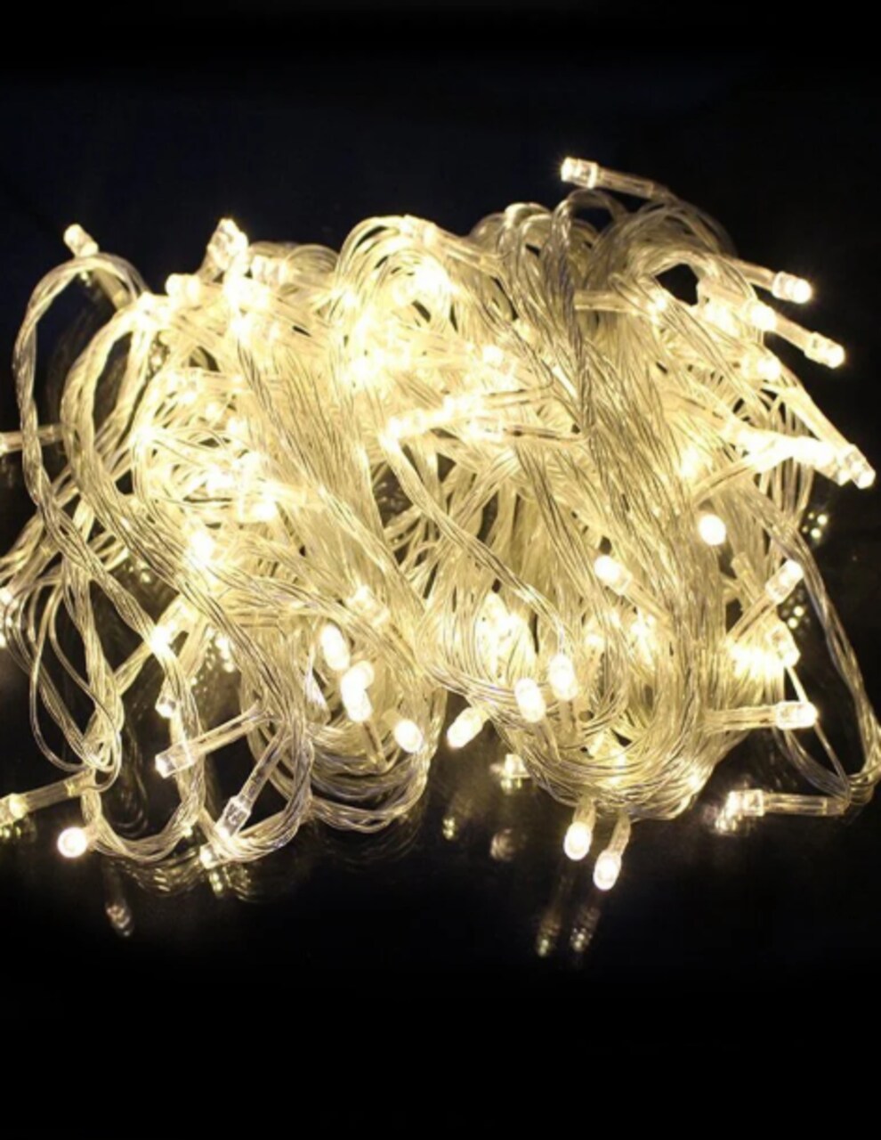400 LED Clear Cable String Lights — 96ft Plug-In, 8 Modes, Indoor/Outdoor Decor